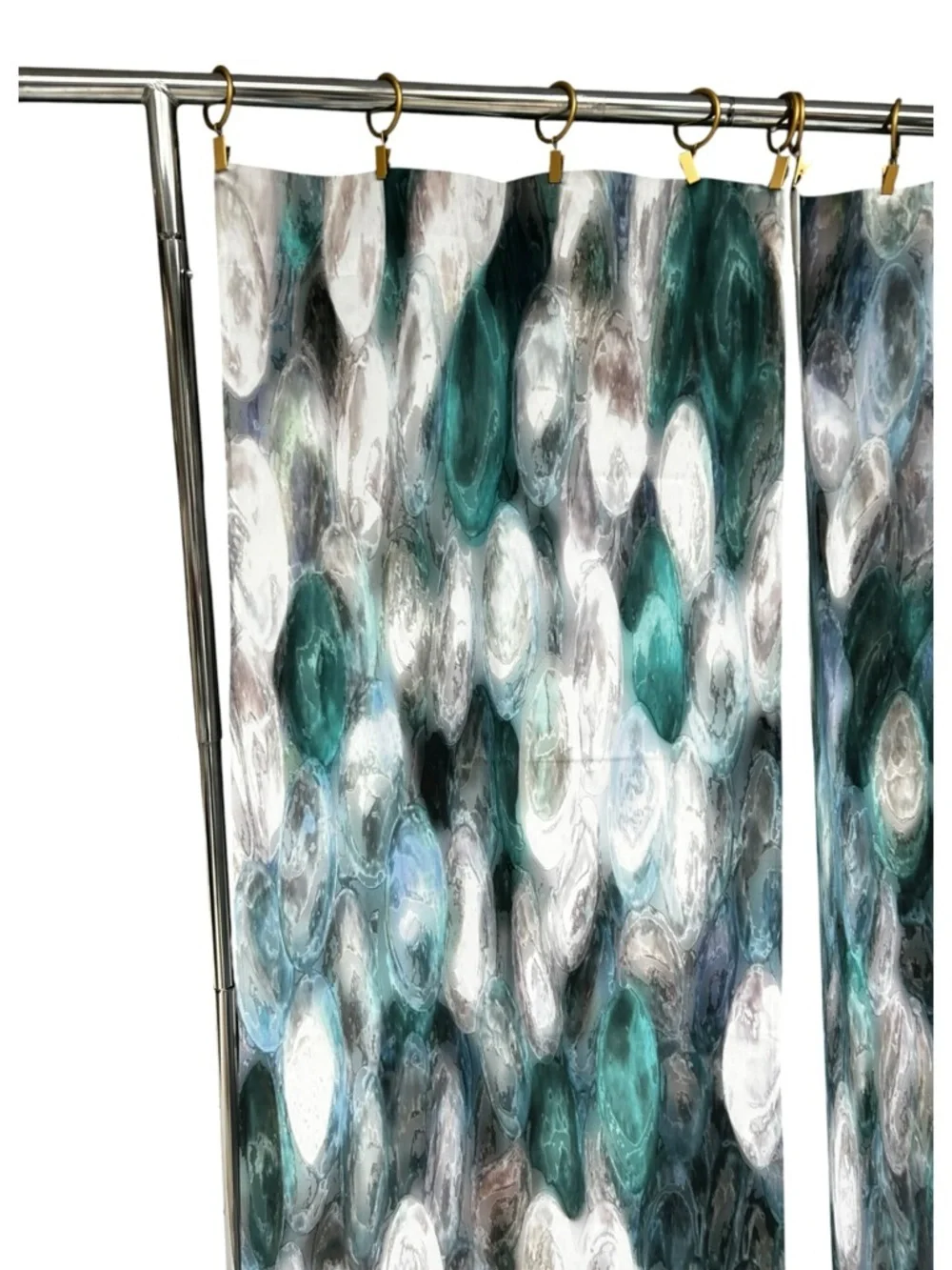 Wayfair Blue Green Watercolor Abstract Curtain Panels 82 Inch Rod Pocket Curtain